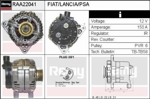 Remy RAA22041 - Alternator autospares.lv