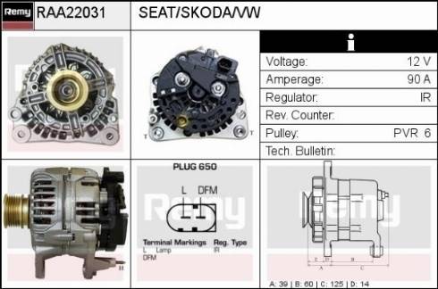 Remy RAA22031 - Alternator autospares.lv