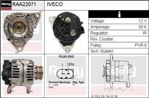 Remy RAA22071 - Alternator autospares.lv