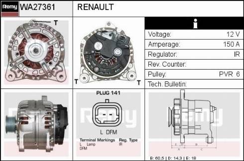 Remy RAA27361 - Alternator autospares.lv