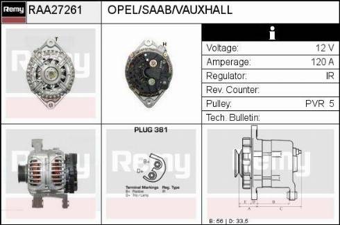 Remy RAA27261 - Alternator autospares.lv