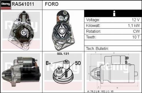 Remy RAS41011 - Starter autospares.lv