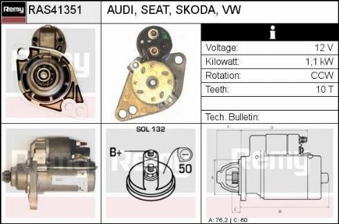 Remy RAS41351 - Starter autospares.lv