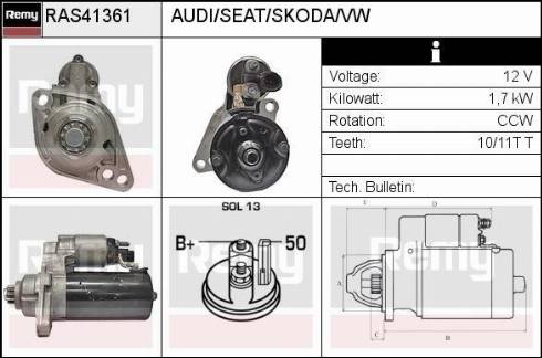 Remy RAS41361 - Starter autospares.lv