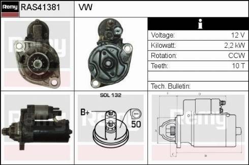 Remy RAS41381 - Starter autospares.lv