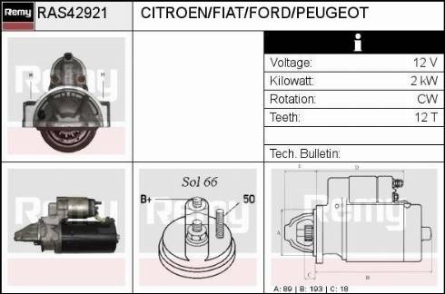 Remy RAS42921 - Starter autospares.lv