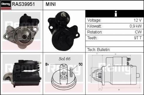 Remy RAS39951 - Starter autospares.lv