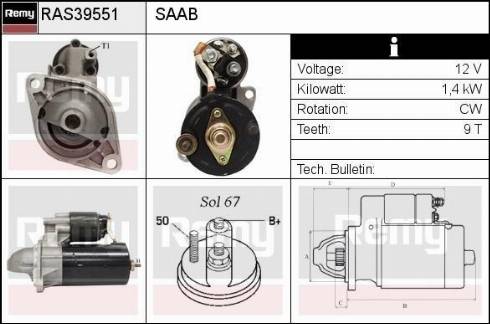 Remy RAS39551 - Starter autospares.lv