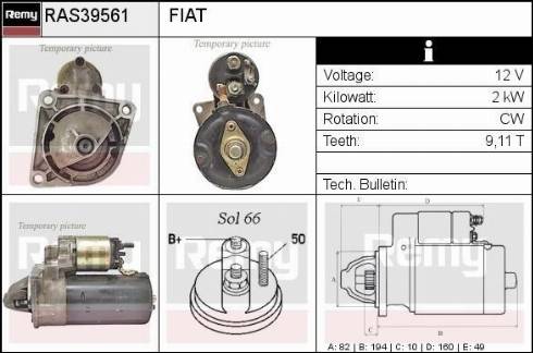 Remy RAS39561 - Starter autospares.lv