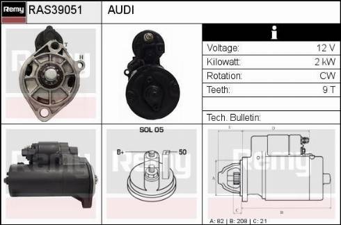 Remy RAS39051 - Starter autospares.lv