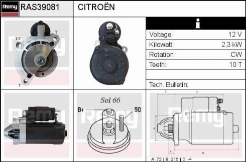 Remy RAS39081 - Starter autospares.lv