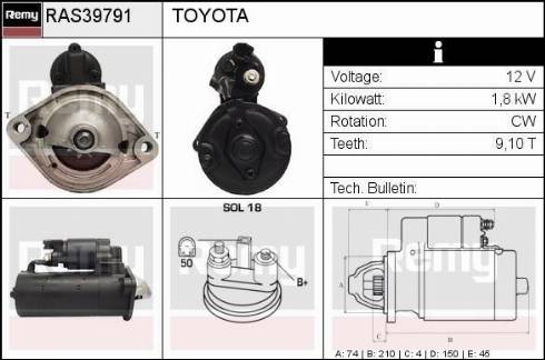 Remy RAS39791 - Starter autospares.lv