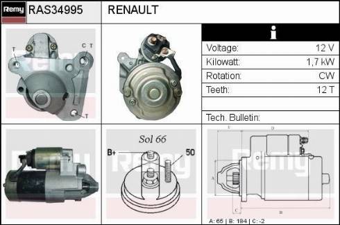 Remy RAS34995 - Starter autospares.lv