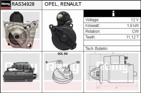 Remy RAS34928 - Starter autospares.lv