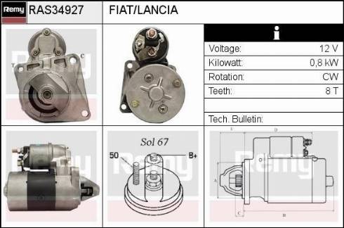 Remy RAS34927 - Starter autospares.lv