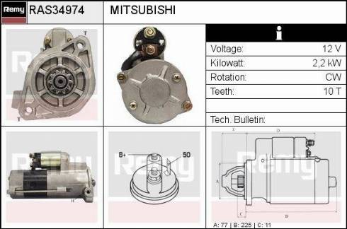 Remy RAS34974 - Starter autospares.lv