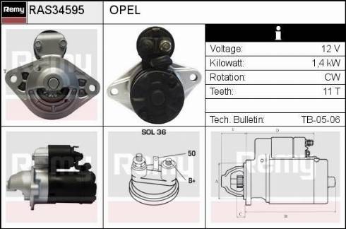 Remy RAS34595 - Starter autospares.lv