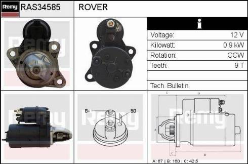 Remy RAS34585 - Starter autospares.lv