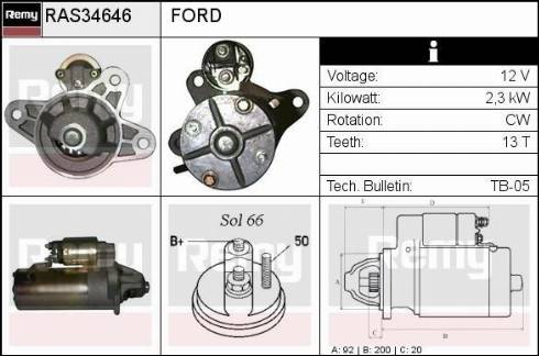 Remy RAS34646 - Starter autospares.lv