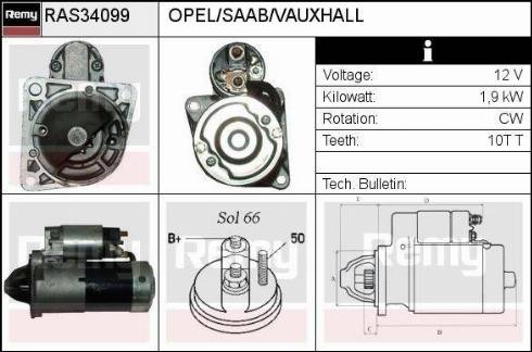 Remy RAS34099 - Starter autospares.lv