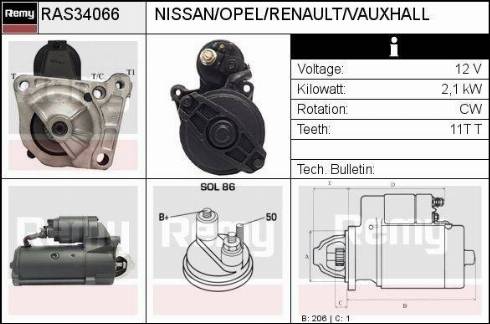 Remy RAS34066 - Starter autospares.lv