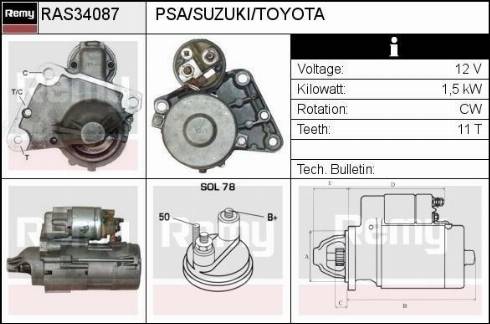 Remy RAS34087 - Starter autospares.lv