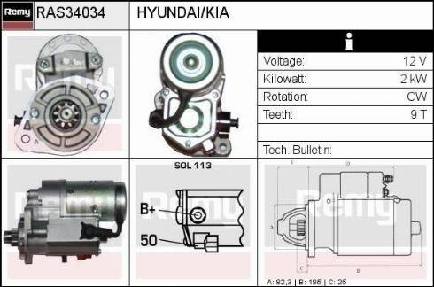 Remy RAS34034 - Starter autospares.lv