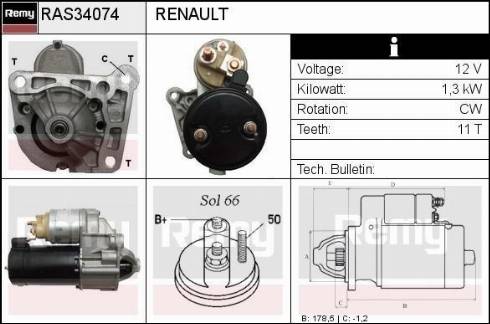 Remy RAS34074 - Starter autospares.lv