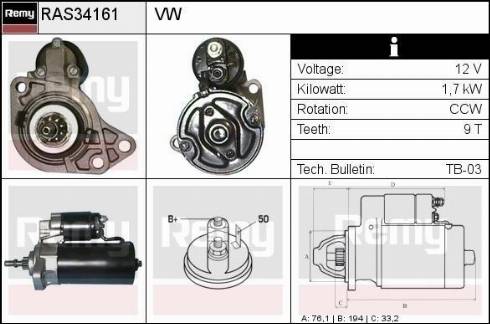 Remy RAS34161 - Starter autospares.lv