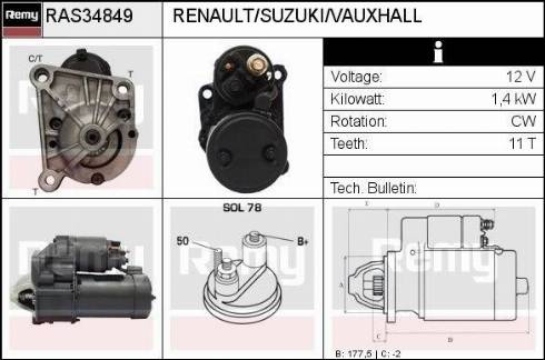 Remy RAS34849 - Starter autospares.lv