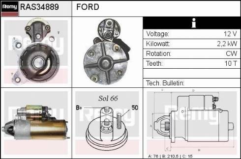 Remy RAS34889 - Starter autospares.lv