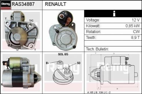 Remy RAS34887 - Starter autospares.lv