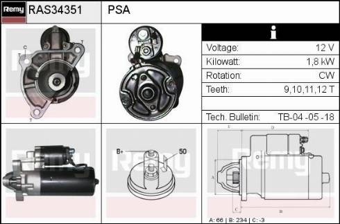 Remy RAS34351 - Starter autospares.lv