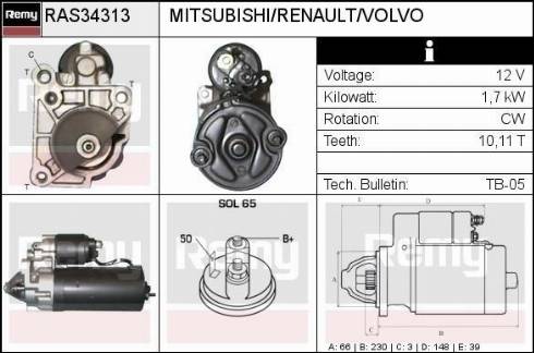 Remy RAS34313 - Starter autospares.lv