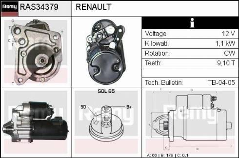 Remy RAS34379 - Starter autospares.lv