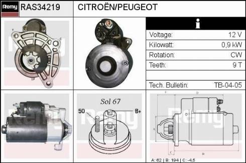 Remy RAS34219 - Starter autospares.lv