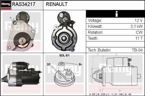 Remy RAS34217 - Starter autospares.lv