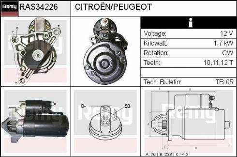 Remy RAS34226 - Starter autospares.lv