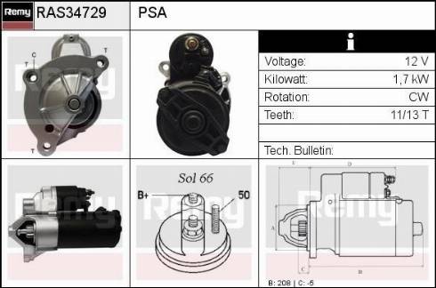 Remy RAS34729 - Starter autospares.lv