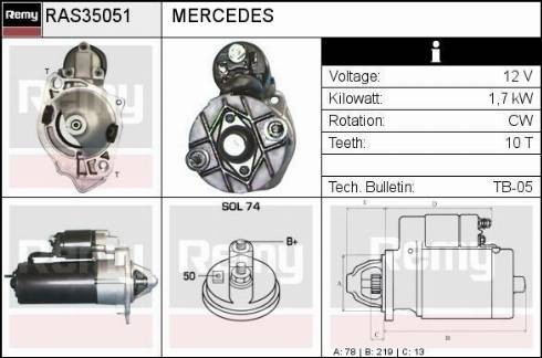 Remy RAS35051 - Starter autospares.lv