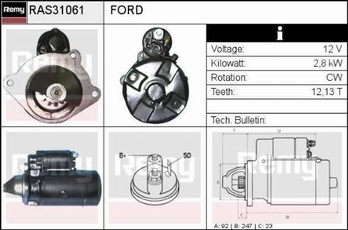 Remy RAS31061 - Starter autospares.lv