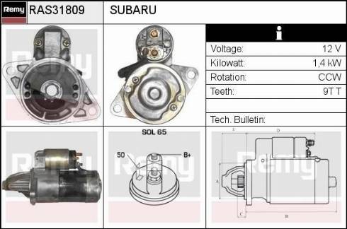 Remy RAS31809 - Starter autospares.lv