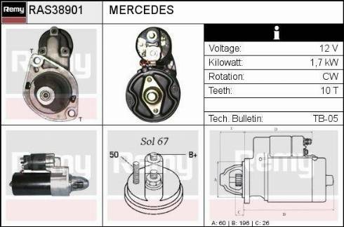 Remy RAS38901 - Starter autospares.lv