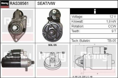 Remy RAS38561 - Starter autospares.lv