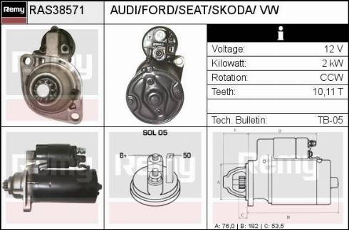 Remy RAS38571 - Starter autospares.lv