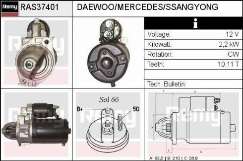 Remy RAS37401 - Starter autospares.lv