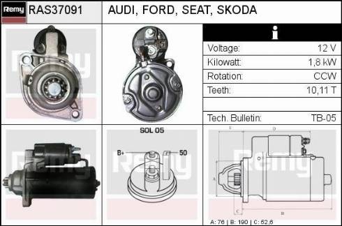 Remy RAS37091 - Starter autospares.lv