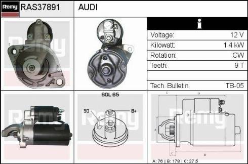 Remy RAS37891 - Starter autospares.lv