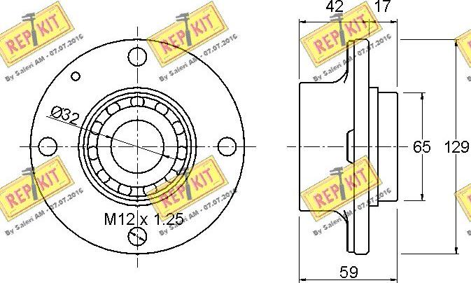 REPKIT RKB1933 - Wheel hub, bearing Kit autospares.lv