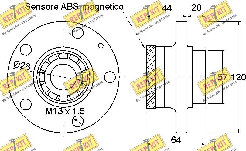 REPKIT RKB1928 - Wheel hub, bearing Kit autospares.lv